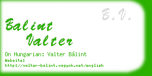 balint valter business card